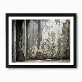 An Intricate Pattern Distressed And Splattered Across A Retro Template Urban Wall Of Weathered Con (4) Art Print