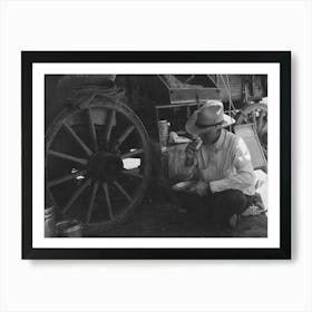 Untitled Photo, Possibly Related To Cowboy Eating Dinner By The Chuck Wagon On Sms Ranch Near Spur Art Print
