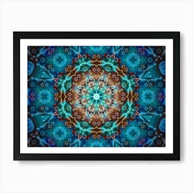 Blue Mosaic Cosmic Pattern 2 Art Print