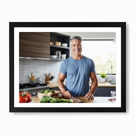 Healthy Man In Kitchen 6 Art Print