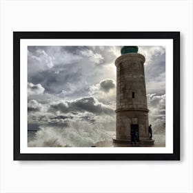 Lighthouse At Dusk Art Print