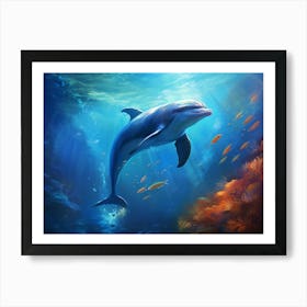 Dolphin In The Ocean Art Print