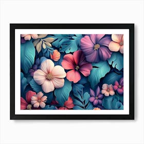 Flowers Wallpaper 14 Art Print