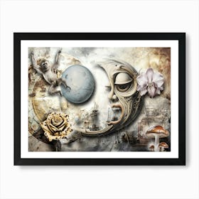 Moon Magic Surreal Illustration Art 01 Art Print