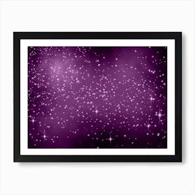 Plum Shining Star Background Art Print