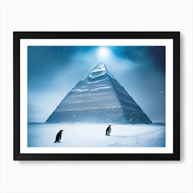 New South Pole - Penguins In The Snow Art Print