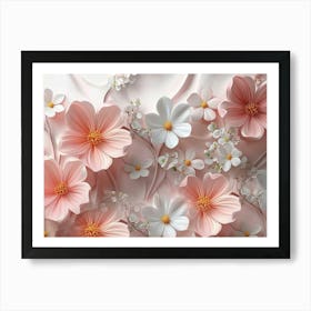 3d Flowers Art Print