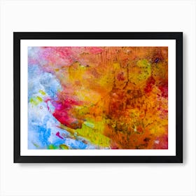 Abstract Painting, Acrylic On Canvas, Red Color 2 Art Print