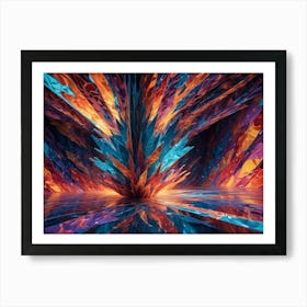 Abstract Image Of A Colorful, Geometric Shape With A Sharp, Spiky Texture Art Print