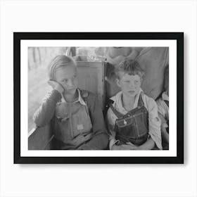 White Migrant Children Sitting In Back Seat Of Family Car East Of Fort Gibson, Muskogee County, Oklahoma By Russe Art Print