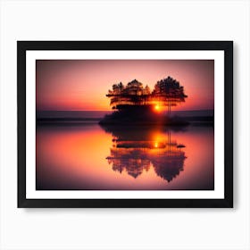 Sunset On A Small Island Art Print