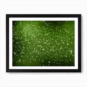 Dark Green Shining Star Background Art Print