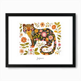 Little Floral Jaguar 4 Poster Art Print