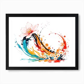 Abstract Paint Splash Flower Arrangement 26 Art Print