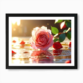 Roses On Water Art Print