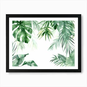 Watercolor Tropical Leaves 15 Art Print