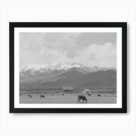 Pasture And Snow Covered Uinta Mountains In The Spring, Heber, Utah By Russell Lee Art Print