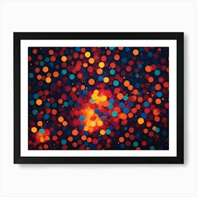 Colorful Bokeh Circles Of Various Sizes Create A Vibrant, Festive Background Art Print