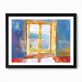 Bergen From The Window View Painting 3 Art Print