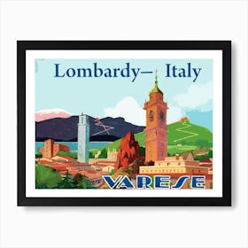 Lombardy, Italy, Vintage Travel Poster Art Print