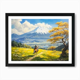 Knight And Fuji Mountain Art Print