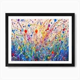 Abstract Jackson Pollock Interpretation Meadow Flowers Art Print