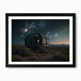 Cabin In The Desert Art Print