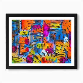 Colourful Abstract Nature Leaves Print Art Print