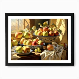 Apples On The Window Sill Poster