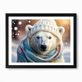 Polar Bear In Winter Art Print