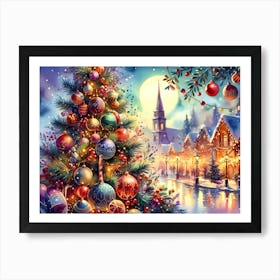 Christmas Tree On The Street Art Print