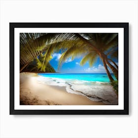 Beach With Palm Trees 4 Art Print