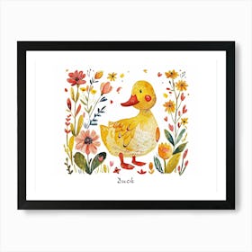 Little Floral Duck 4 Poster Art Print