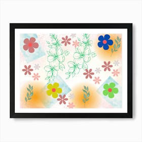 Watercolor Flowers 1 Art Print