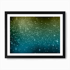 Blue Creame Shining Star Background Art Print