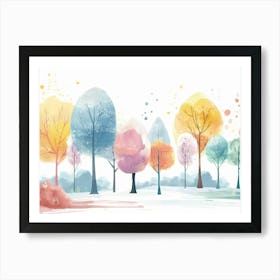 Watercolor Trees 2 Art Print