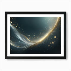 Sparkling golden waves in the sea Art Print