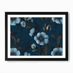 Blue Flowers 3 Art Print