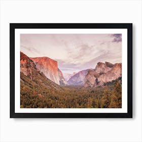 Pink Yosemite Valley Sunset Art Print
