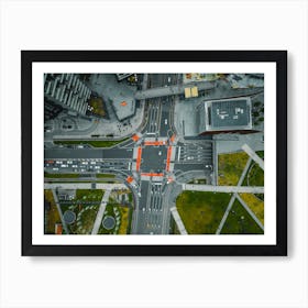 Top View Crossroads of the metropolis Art Print