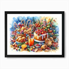 Christmas Desserts Art Print