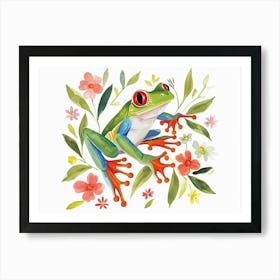 Little Floral Red Eyed Tree Frog 2 Art Print