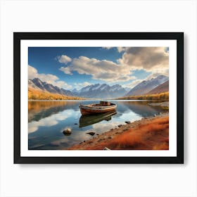 Boat On The Lake 5 Art Print