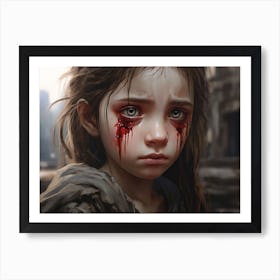 Girl With Bloody Eyes Art Print