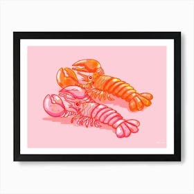 Pink Lobster Art Print