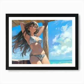 Anime Girl In Bikini Art Print