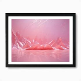 Abstract Image Of A Pink, Undulating, Textured Surface That Resembles A Landscape Or Fabric Art Print