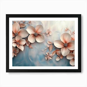 3d Design with Floral 2 Art Print