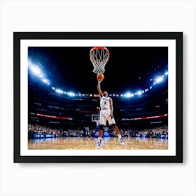 Court Arena Sport Basketball Professional Game Net Ball Point Action Background Man Prof (15) Art Print