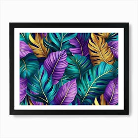 Seamless Tropical Leaves Pattern Art Print